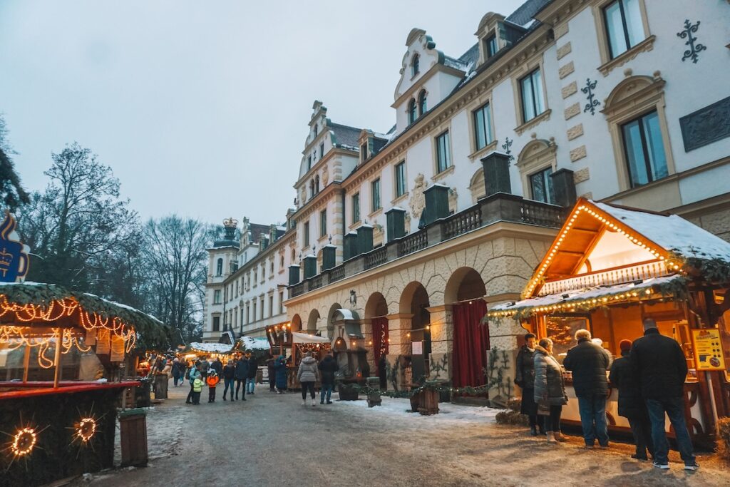 The “Arts and Crafts Village” outside the Schloss Thurn und Taxis Christmas Market in Regensburg.