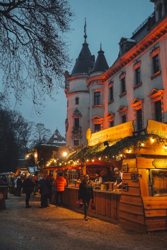 The “Arts and Crafts Village” outside the Schloss Thurn und Taxis Christmas Market in Regensburg.