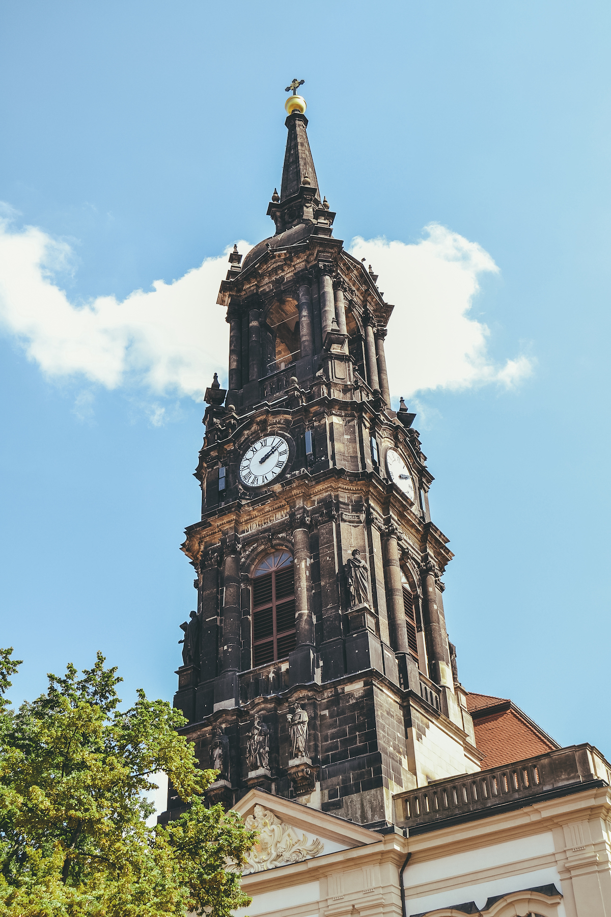 Spire of the Three Kings' Church in Dresden Neustadt 