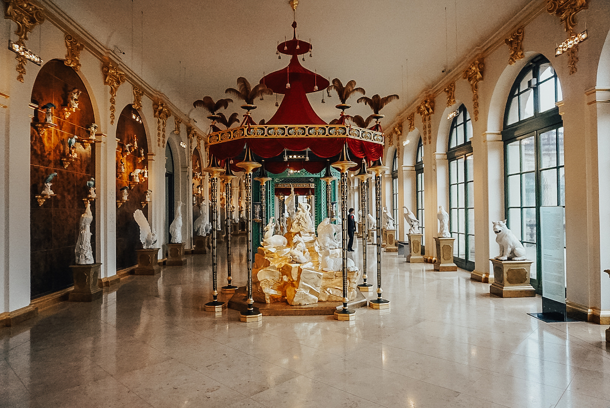Inside the porcelain museum of Zwinger Palace 