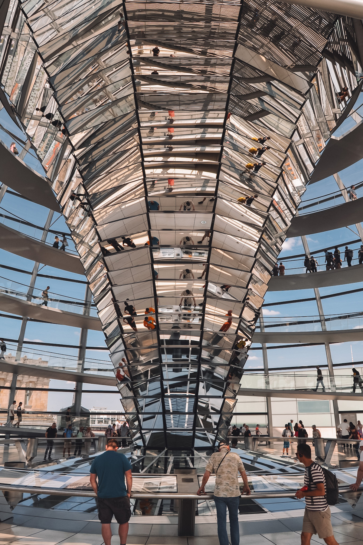 Interior of the Reichstag dome in Berlin. 