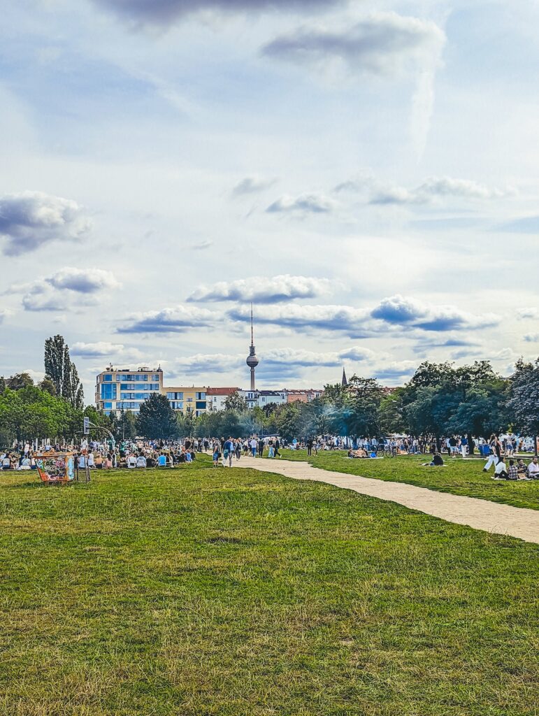 Berlin Mauerpark on a sunny day.