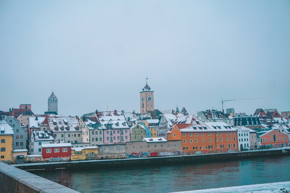The Regensburg Old Town, viewed from across the Danube