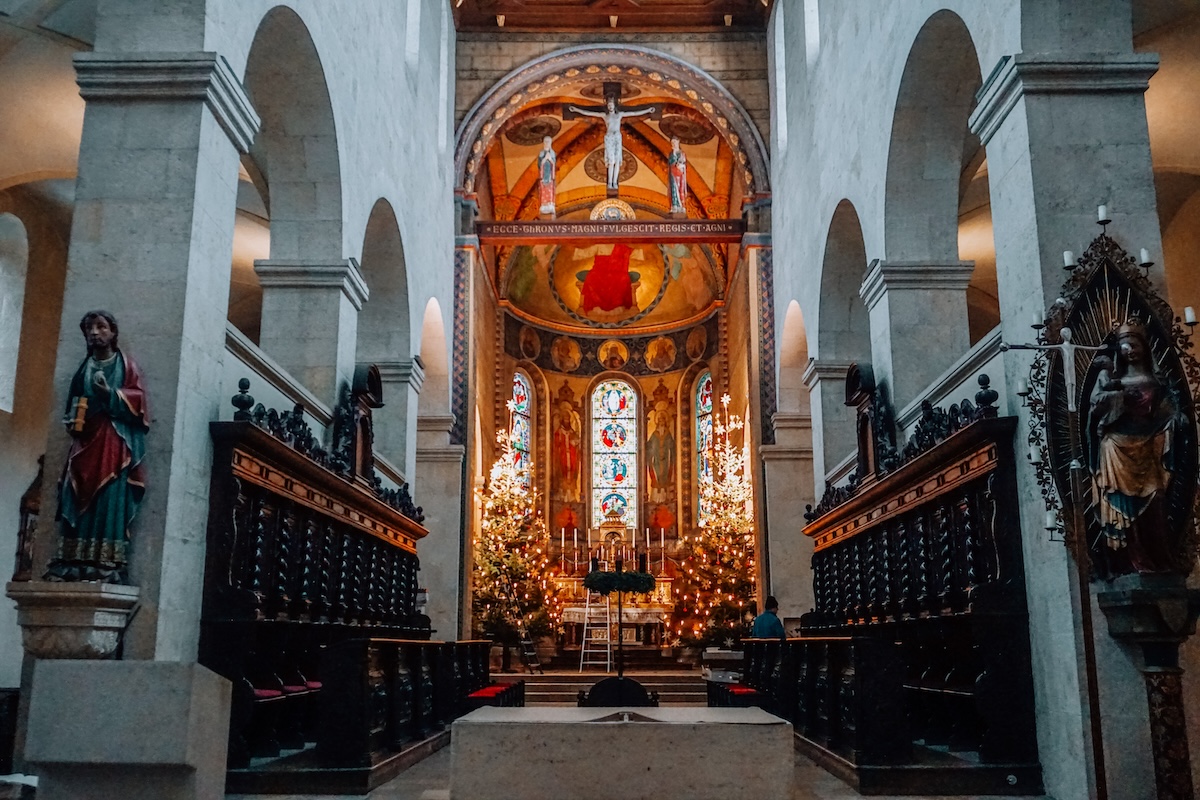 Inside the Schottenkirche in Regensburg, Germany