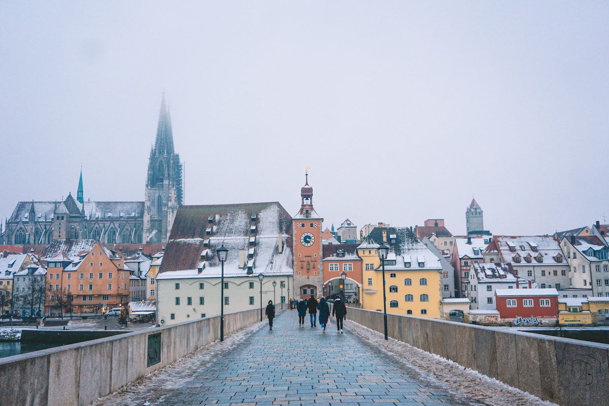 The Old Stone Bridge in Regensburg, Germany