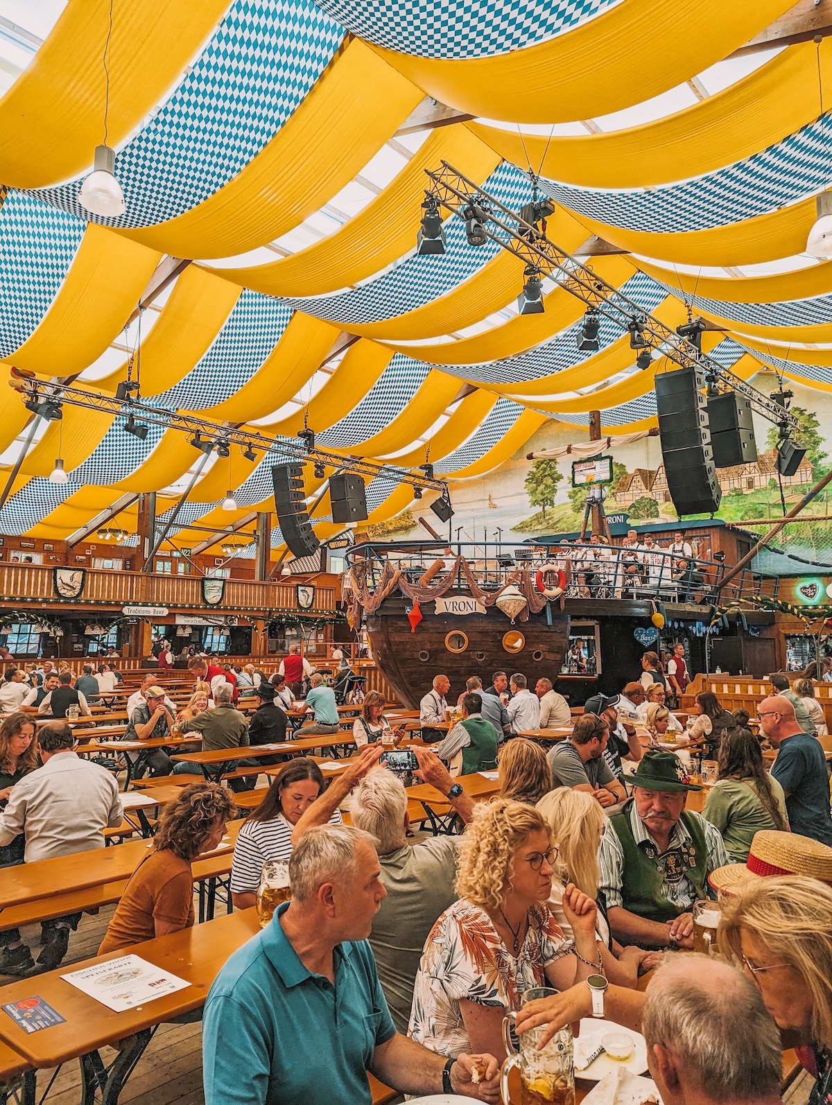 Interior of Fischer Vroni tent at Oktoberfest