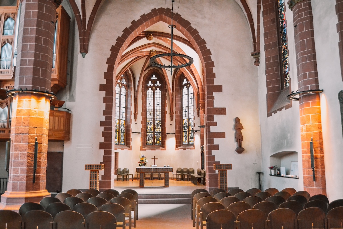 Interior of the Old St. Nicholas Church in Frankfurt am Main.