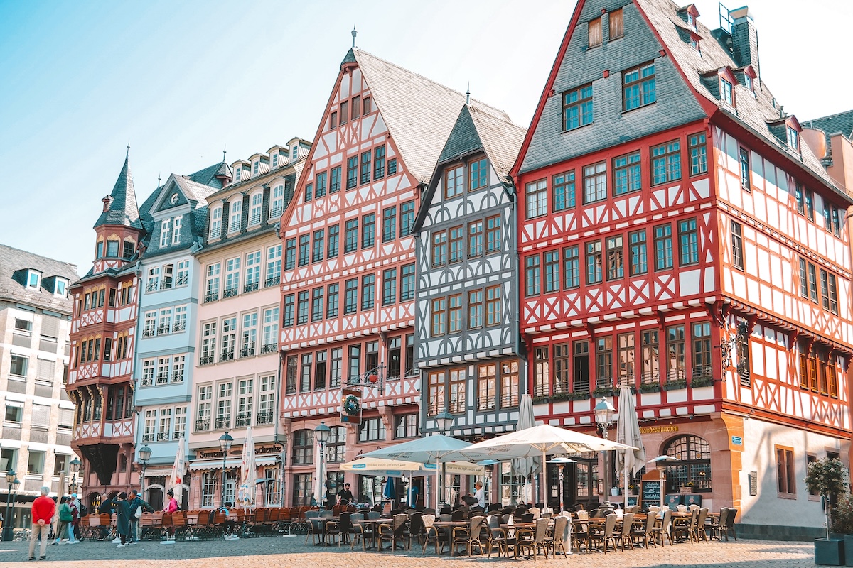 Half-timbered houses at Frankfurt's Römerberg. 