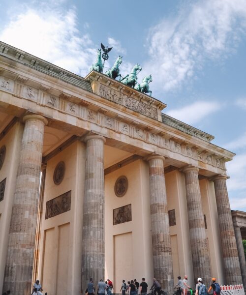 The Brandenburg Gate, on a sunny afternoon