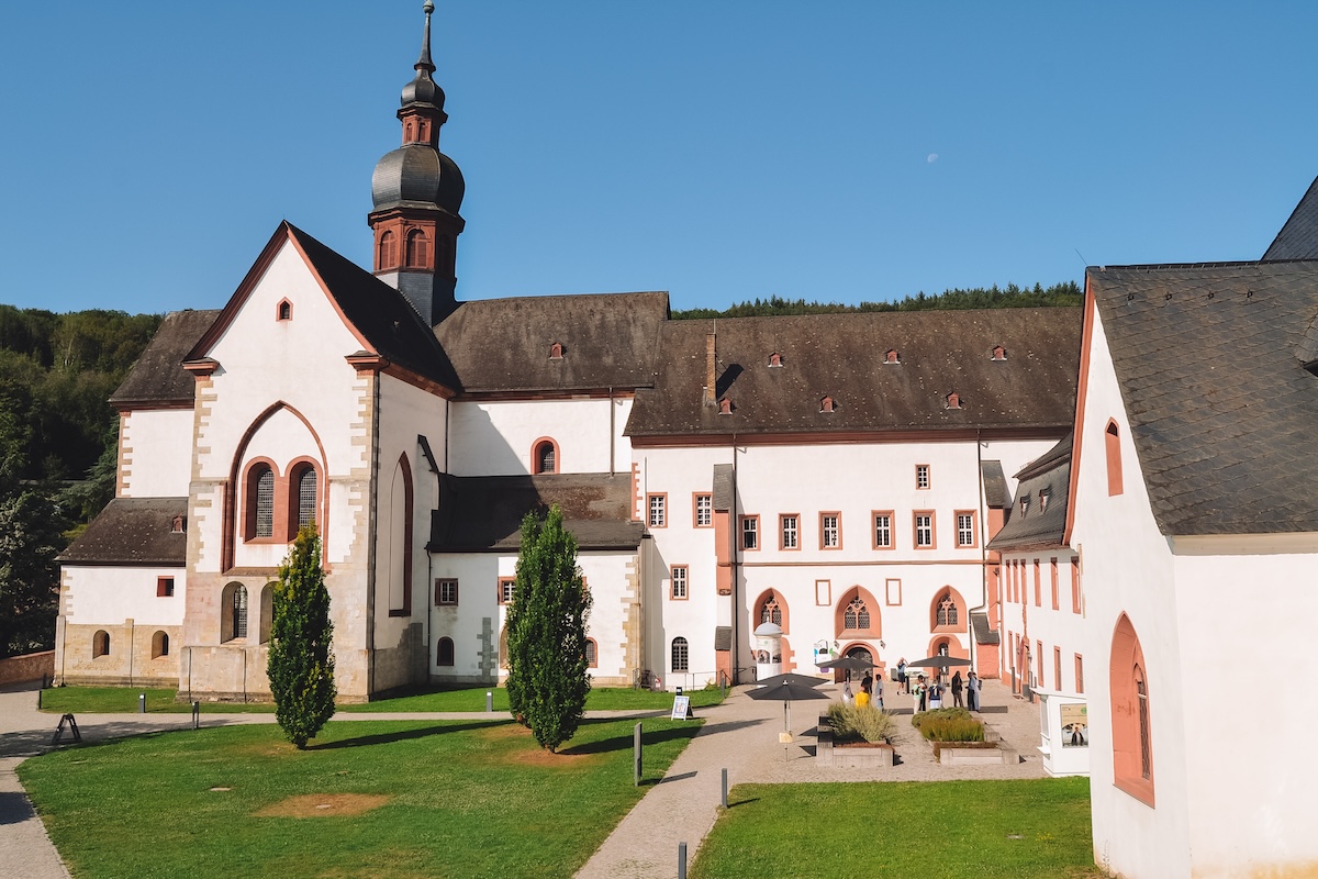 Exterior of Kloster Eberbach on a sunny day.