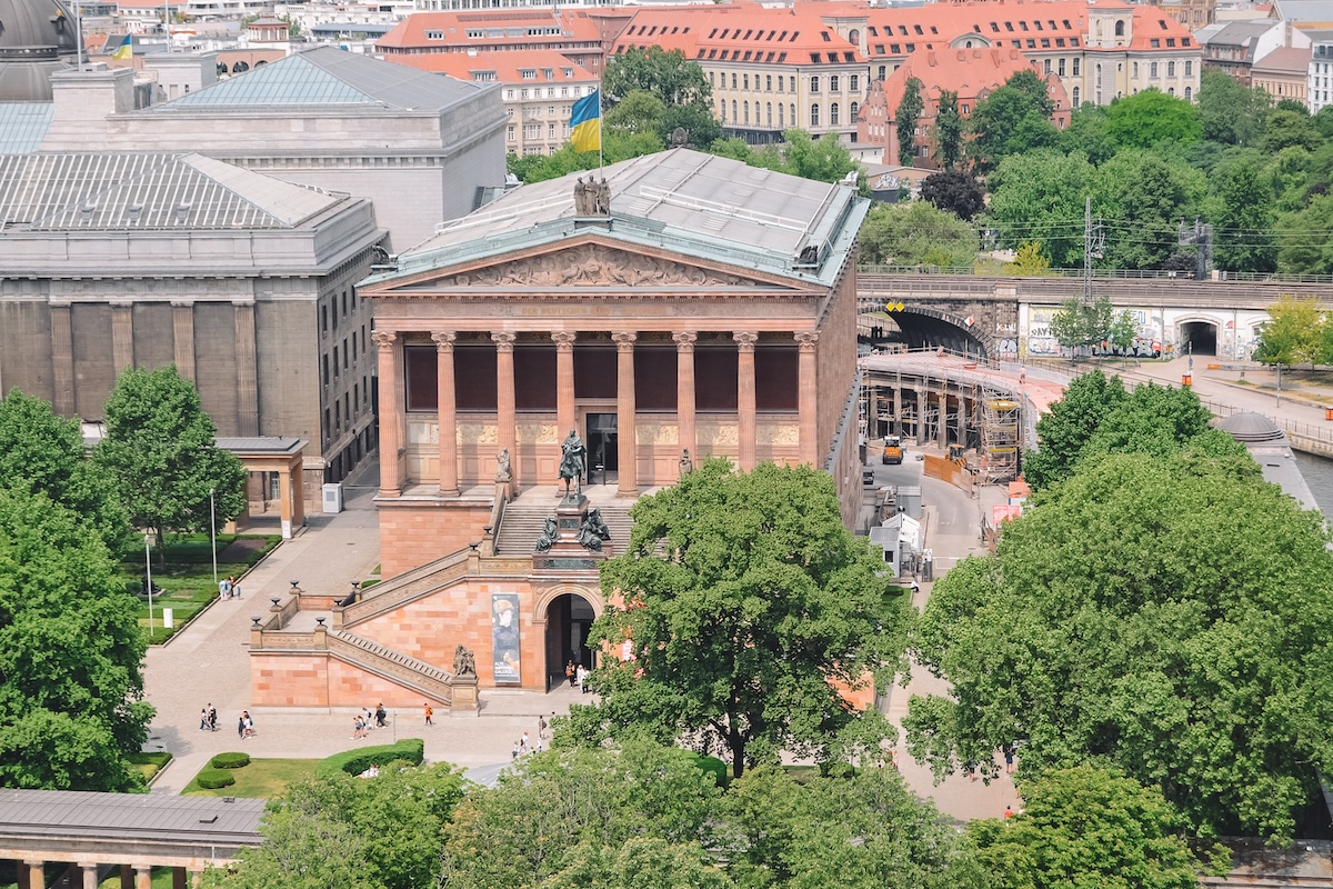 The Alte Nationalgalerie in Berlin, seen from atop the cathedral.