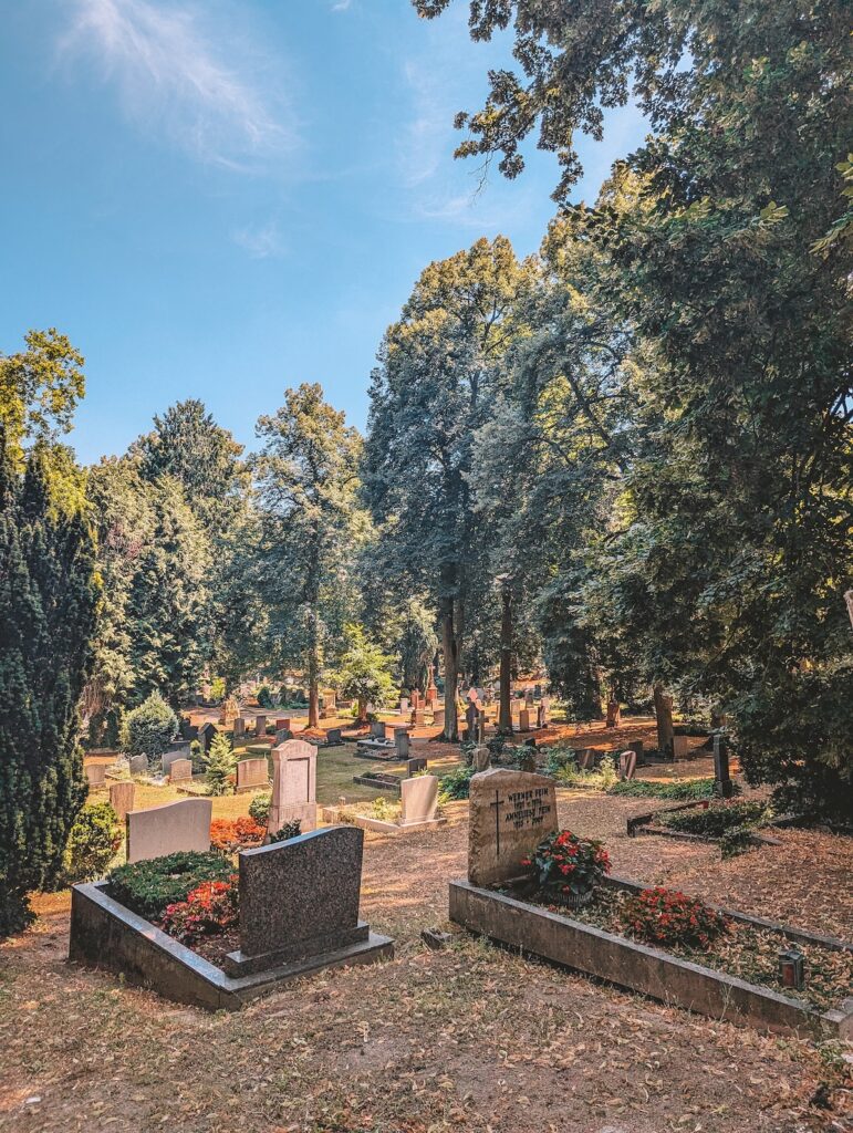 Gravestones at the Main Cemetery in Mainz.