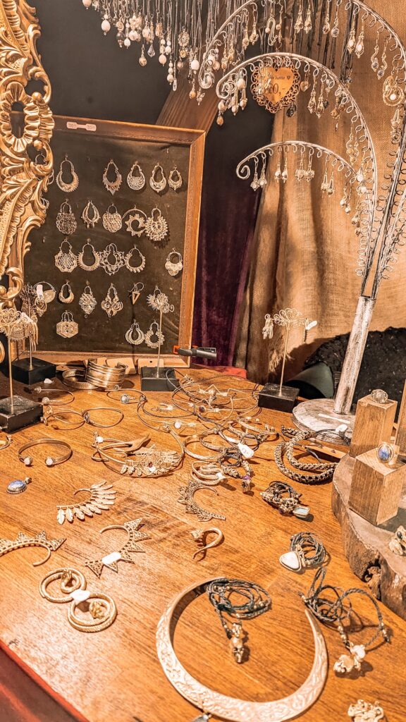 handmade jewelry at a Christmas market