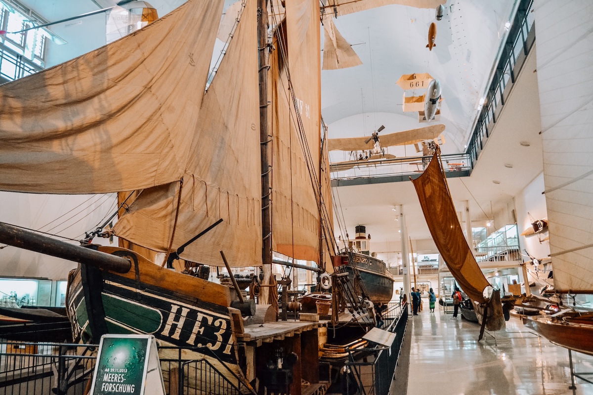 Ships inside the Deutsches Museum in Munich