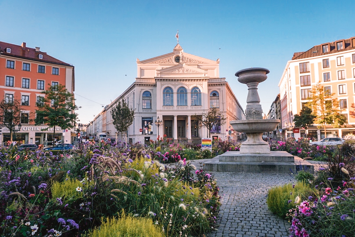 Gärtnerplatz square and theater in Munich