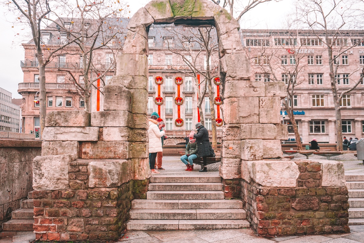 Remains of Roman city gate in Cologne