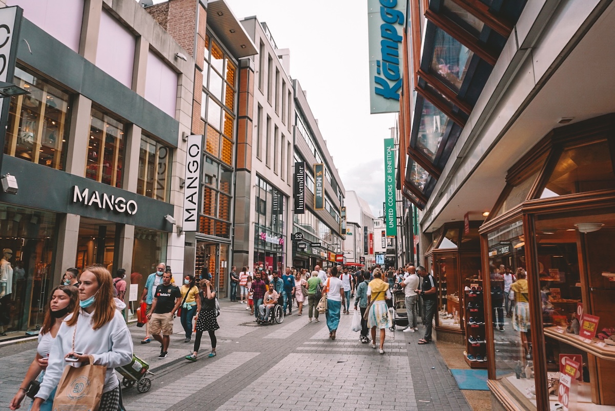 Shopping street in Cologne, Germany