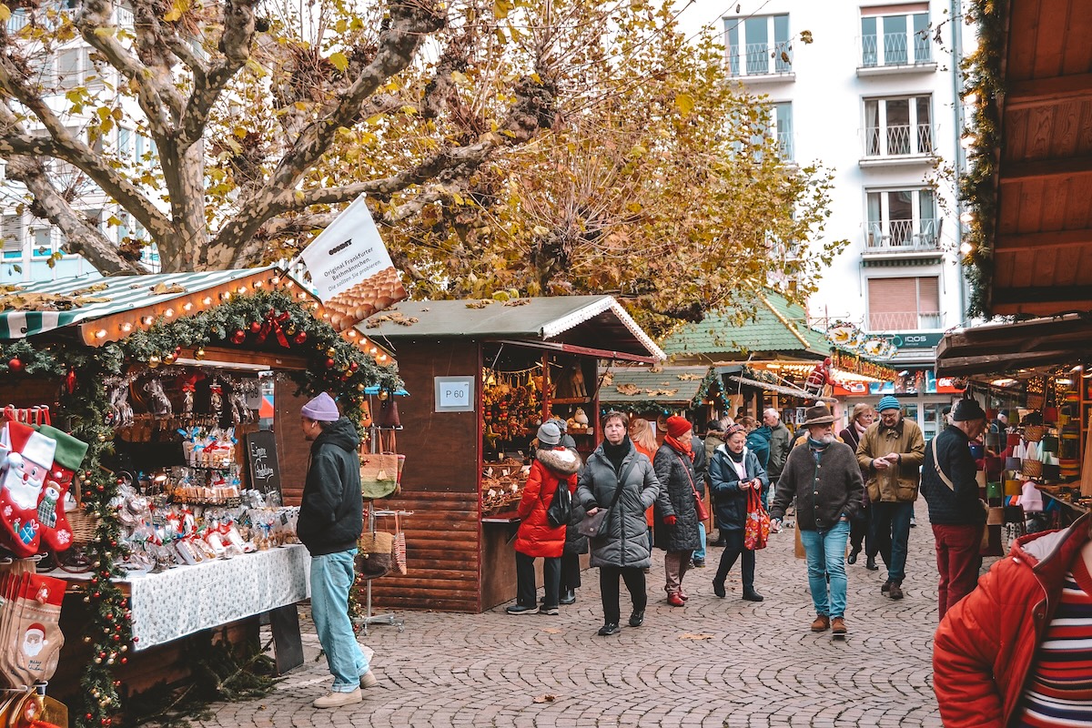 Part of the Frankfurt Christmas Market, at Paulsplatz