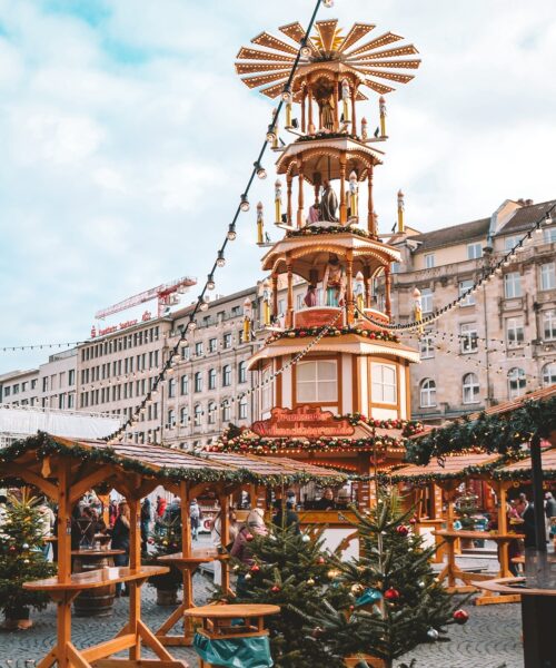 Part of the Frankfurt Christmas Market, at the Roßmarkt
