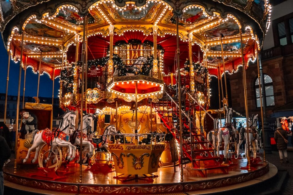 Carousel at Wiesbaden Christmas market 