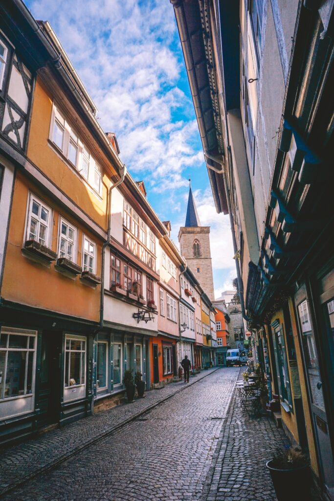 The Merchants Bridge in Erfurt, Germany