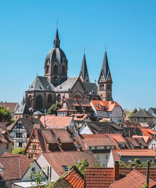 Heppenheim skyline seen from Starkenburg Castle path