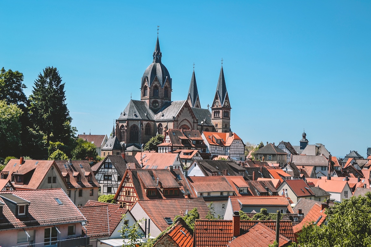 Heppenheim skyline seen from Starkenburg Castle path