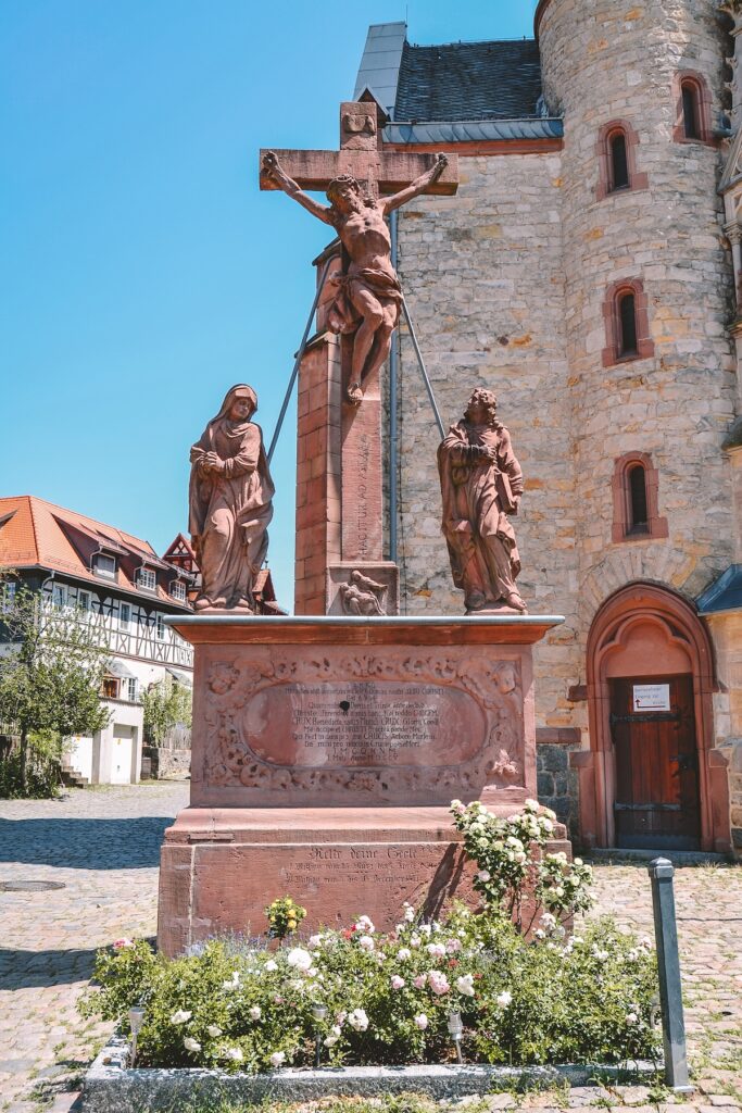 Sandstone Calvary sculpture at St Peter's Church