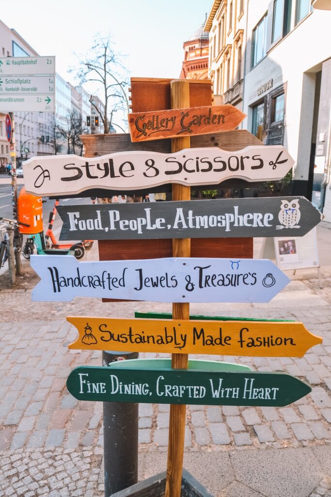 Signs for the Heckmann Höfe in Berlin