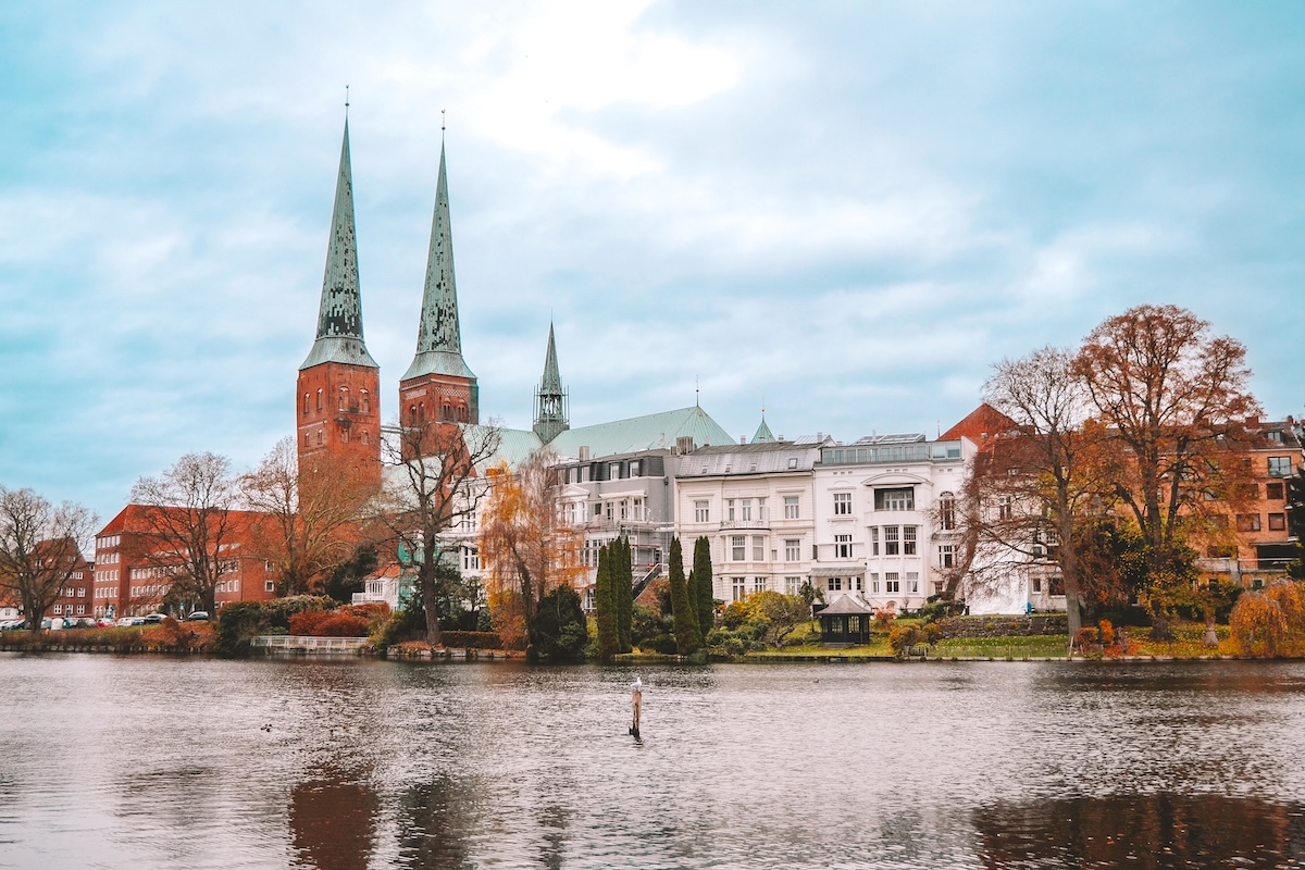 Lübeck skyline seen from across the river