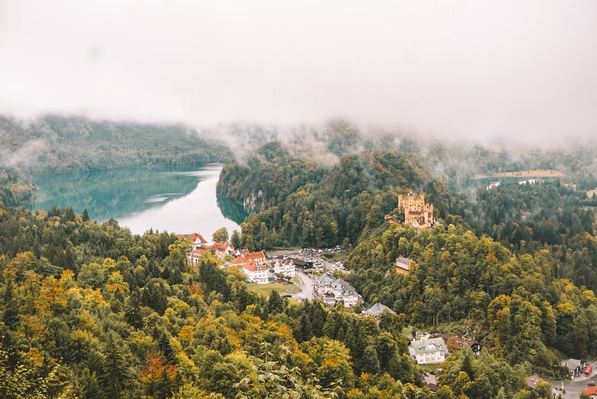 View of Hohenschwangau Castle from Neuschwanstein Castle