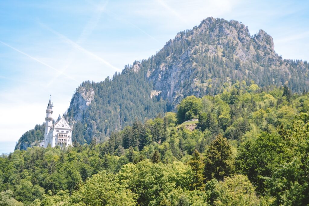 Neuschwanstein Castle on a hill