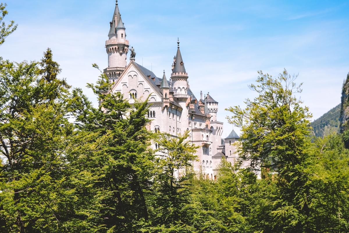 Neuschwanstein Castle glimpsed through the trees
