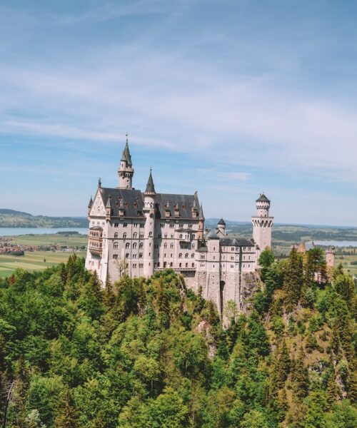 Neuschwanstein Castle seen from the Mary's Bridge