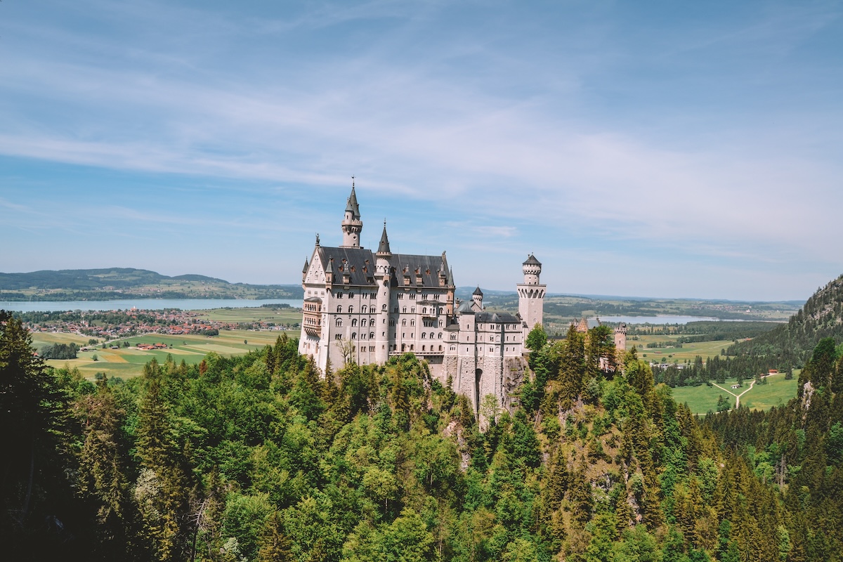 Neuschwanstein Castle seen from the Mary's Bridge