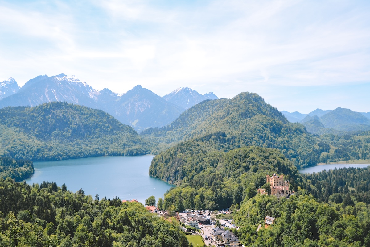 Schwangau seen from balcony of Neuschwanstein Castle